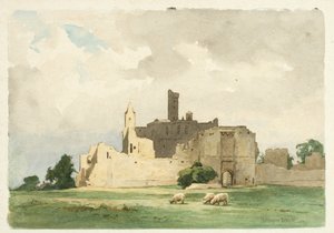 Warkworth kastély (ceruza és akvarell papíron)